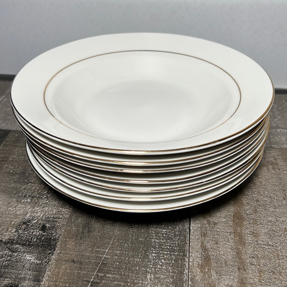 Vintage Heritage Platinum by GIBSON DESIGNS Set 7 Soup or Cereal Bowls